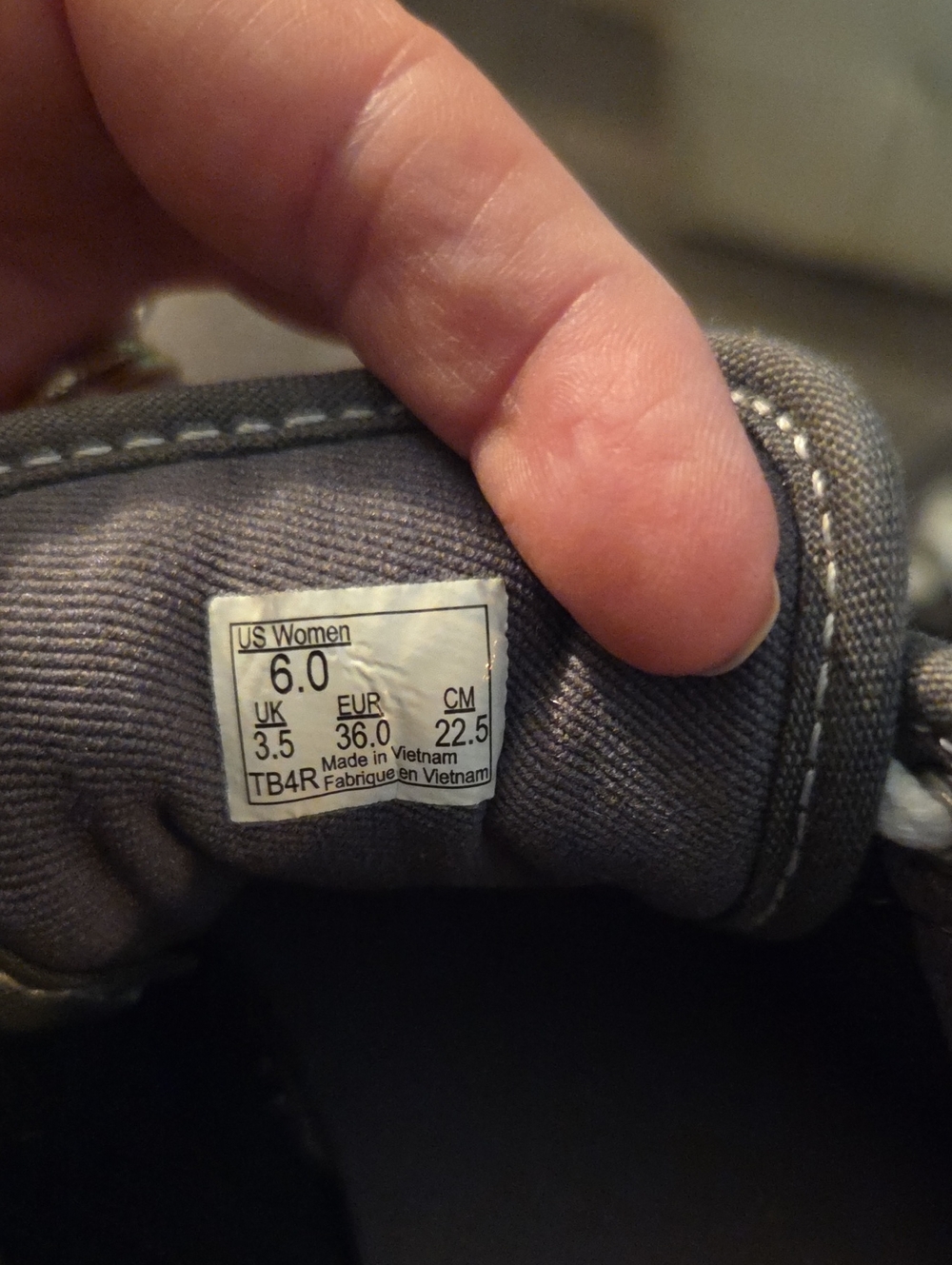 Vans Women's Canvas Sneakers in Gray with White Laces - Picture 3 of 3